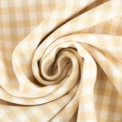 Dekostoff Karos klein beige weiß 140cm Breite
