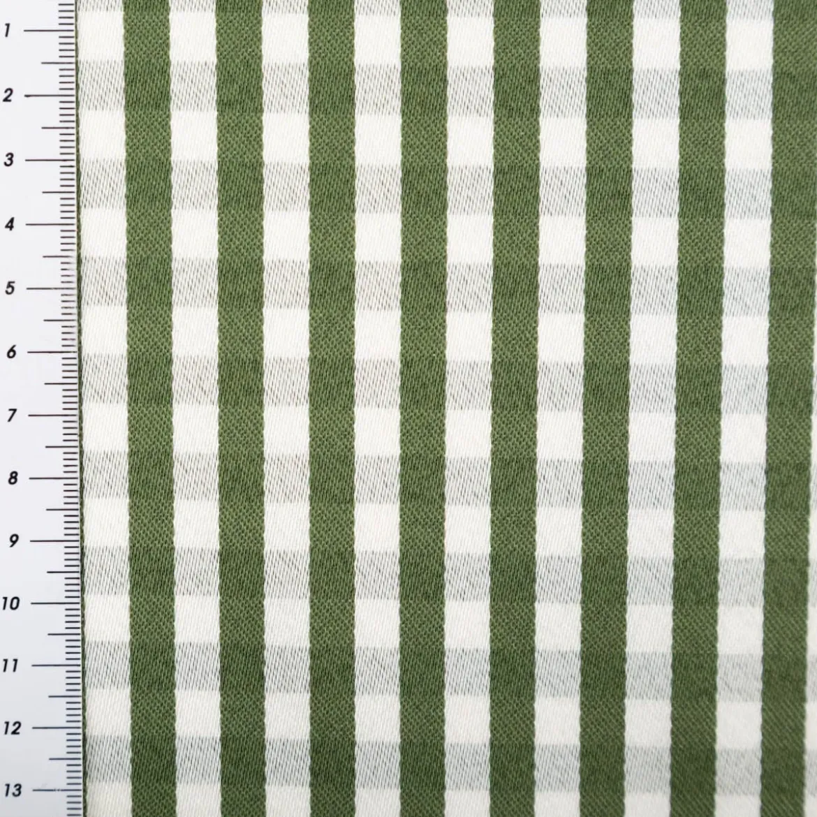Dekostoff Karos klein grün ecru 140cm Breite