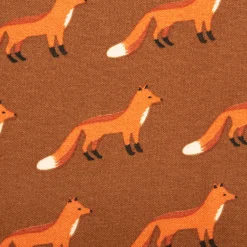 Dekostoff Kinderstoff Halbpanama Fox Parade Füchse braun orange 1,40m Breite
