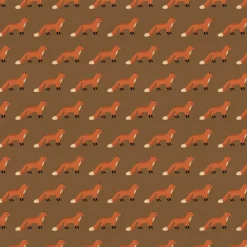 Dekostoff Kinderstoff Halbpanama Fox Parade Füchse braun orange 1,40m Breite