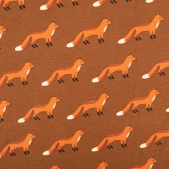 Dekostoff Kinderstoff Halbpanama Fox Parade Füchse braun orange 1,40m Breite
