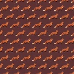 Dekostoff Kinderstoff Halbpanama Fox Parade Füchse mauve orange 1,40m Breite