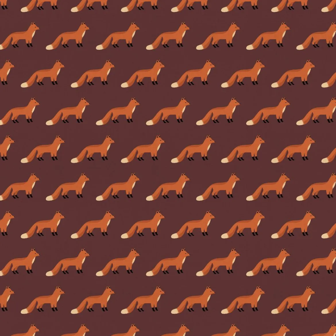 Dekostoff Kinderstoff Halbpanama Fox Parade Füchse mauve orange 1,40m Breite