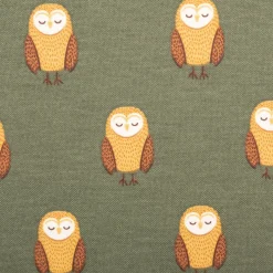 Dekostoff Kinderstoff Halbpanama Night Owl Nap Eulen oliv braun 1,40m Breite