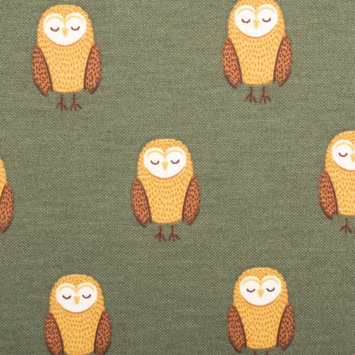 Dekostoff Kinderstoff Halbpanama Night Owl Nap Eulen oliv braun 1,40m Breite