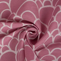 Dekostoff Kissenstoff Vorhangstoff Bögen Hügel rosa weiß 1,4m Breite