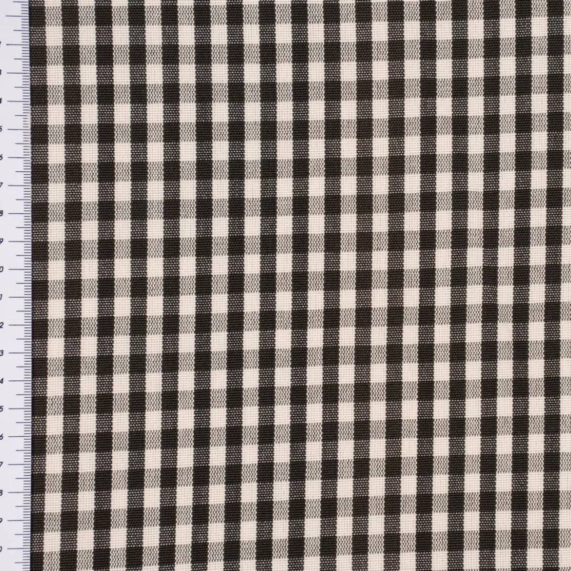 Dekostoff Landhausstoff CAPRI Karos 1x1cm schwarz ecru 1,60m Breite