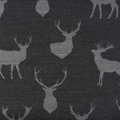 Dekostoff Landhausstoff Plaidstoff Wendestoff Cosy mit Hirschen grau 1,40m Breite