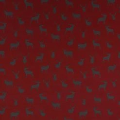 Dekostoff Landhausstoff Plaidstoff Wendestoff Cosy mit Hirschen rot grau 1,40m Breite
