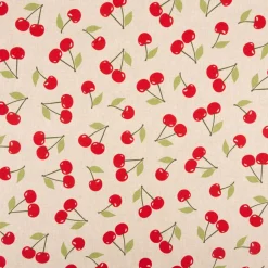 Dekostoff Leinenlook Cherry Happy Joy Kirschen natur rot 140 cm breit
