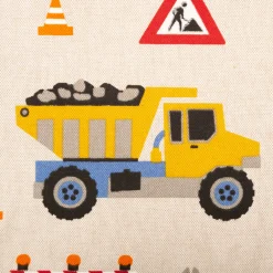 Dekostoff Leinenlook Construction Baustelle natur bunt 140 cm breit