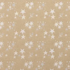 Dekostoff Lurex Wendestoff Weihnachten beidseitig Sterne beige gold 1,6m Breite