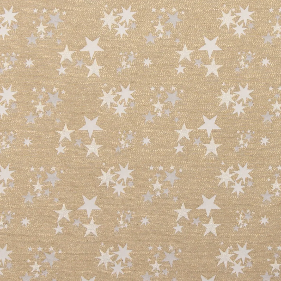 Dekostoff Lurex Wendestoff Weihnachten beidseitig Sterne beige gold 1,6m Breite