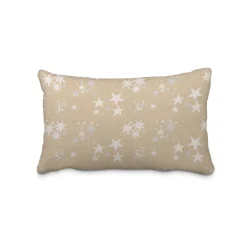Dekostoff Lurex Wendestoff Weihnachten beidseitig Sterne beige gold 1,6m Breite