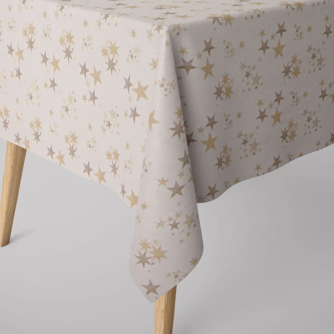 Dekostoff Lurex Wendestoff Weihnachten beidseitig Sterne beige gold 1,6m Breite