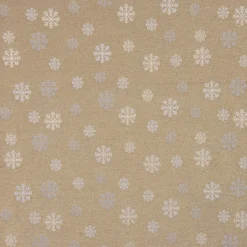 Dekostoff Lurex Wendestoff Weihnachten beidseitig Schneeflocken beige gold 1,6m Breite