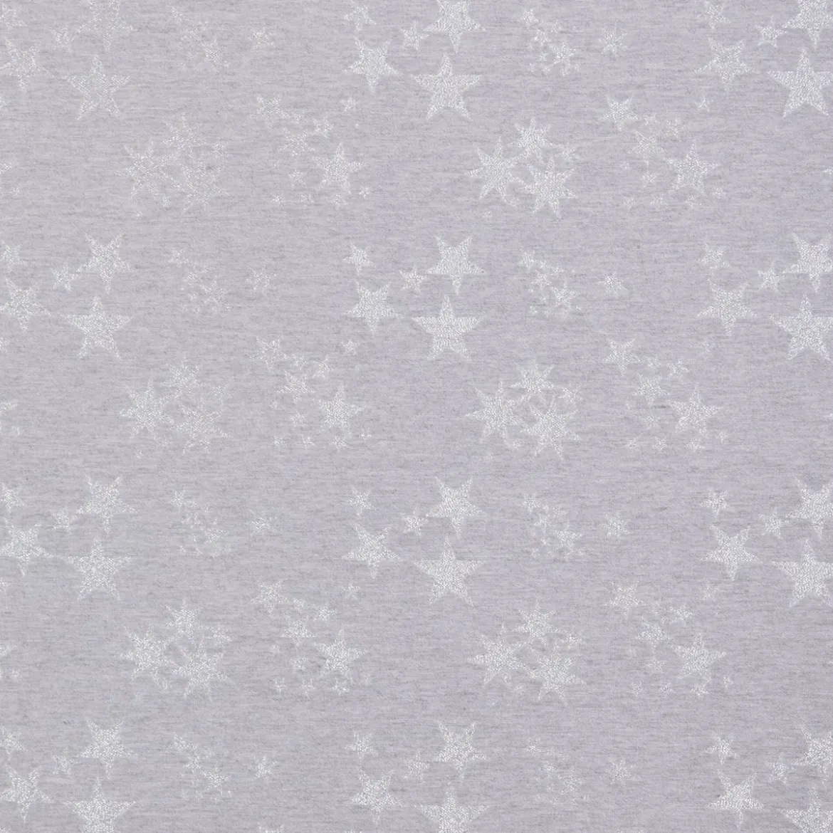 Dekostoff Lurex Wendestoff Weihnachten beidseitig Sterne grau silber 1,6m Breite