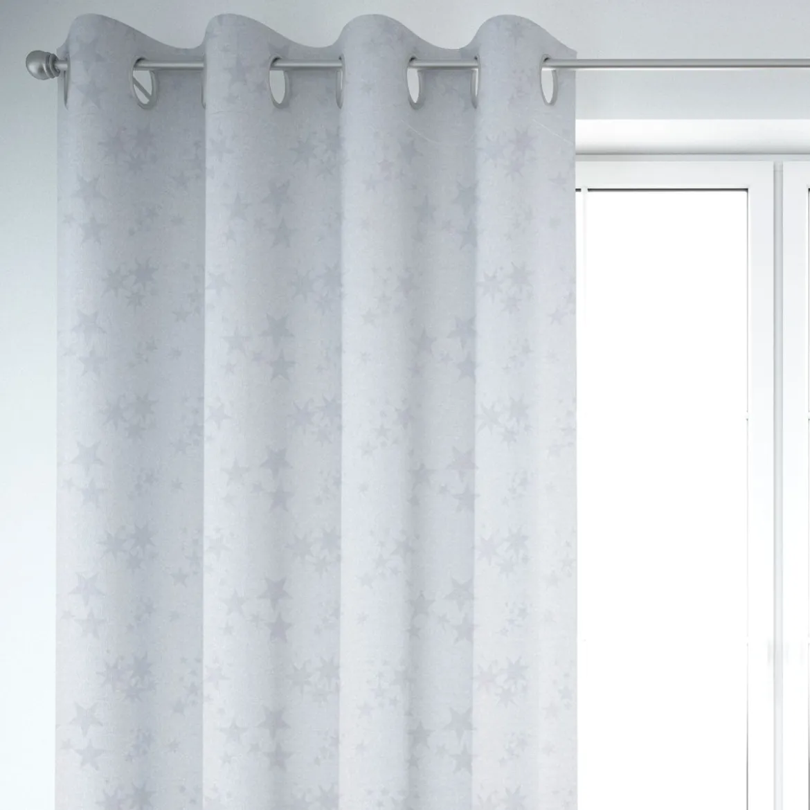 Dekostoff Lurex Wendestoff Weihnachten beidseitig Sterne grau silber 1,6m Breite
