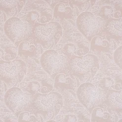 Dekostoff Ottoman Baumwoll-Mischgewebe Clematis Herzen Blätterranken natur weiß 1,40m Breite