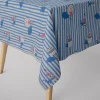 Dekostoff Ottoman Canvas Flamingo Streifen maritim hellblau ecru 1,40m Breite
