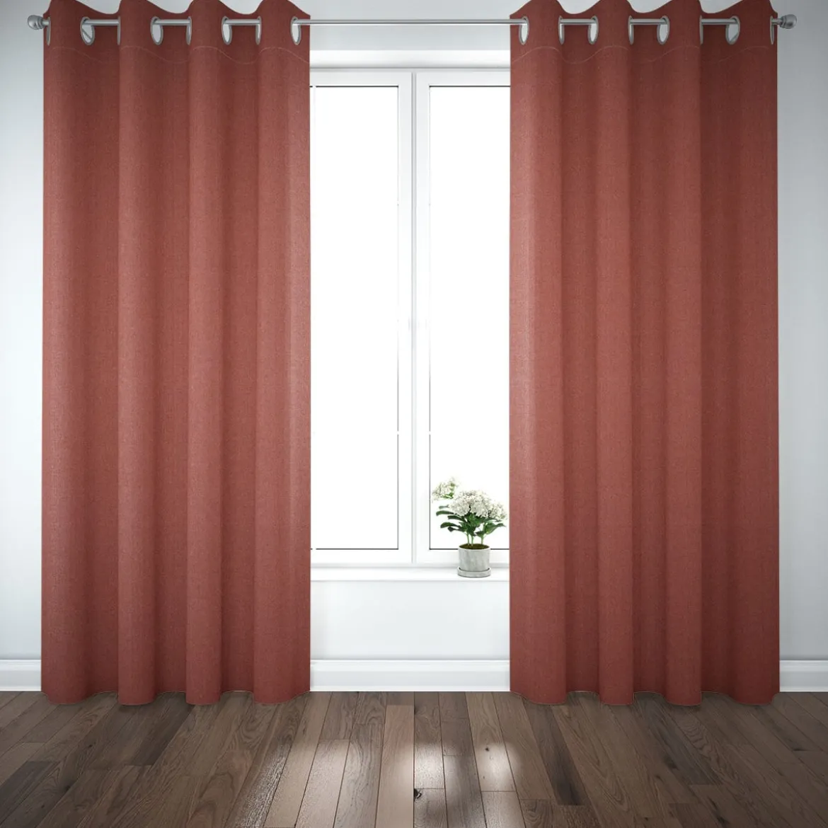 Dekostoff Polsterstoff Panama Vercors melierte Struktur uni terracotta 140cm Breite