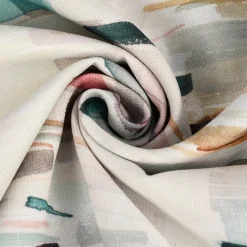 Dekostoff Strukturoptik Aquarell Streifen weiß türkis rosa 1,50m Breite