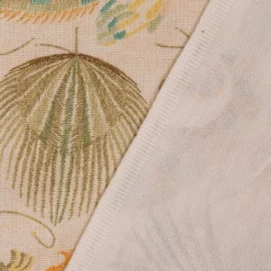 Dekostoff Vorhangstoff Baumwollstoff Chamäleon Leguan Blätter beige 1,40m Breite
