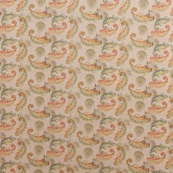 Dekostoff Vorhangstoff Baumwollstoff Chamäleon Leguan Blätter beige 1,40m Breite
