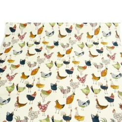 Dekostoff Vorhangstoff Harriet Vintage Hühner wollweiß bunt 137cm