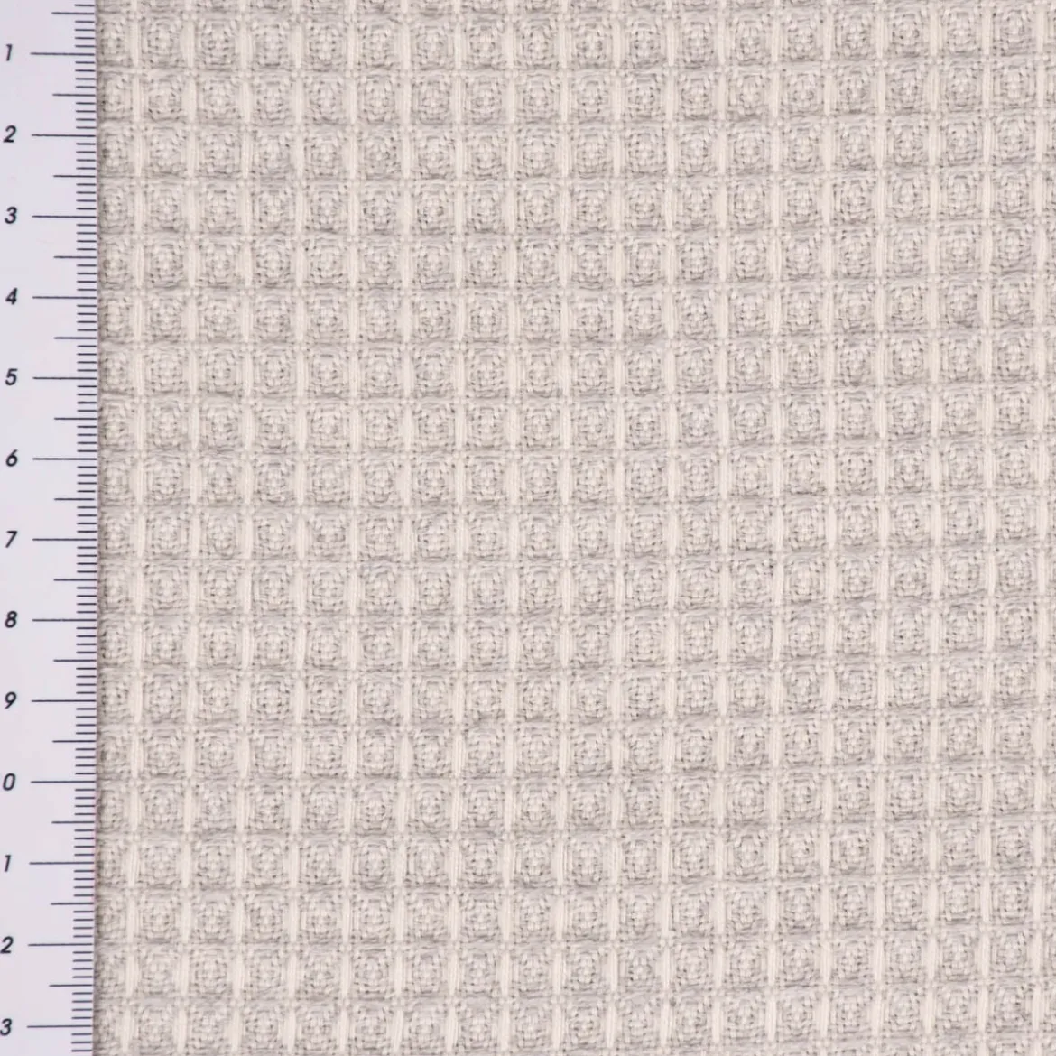 Dekostoff Waffelrelief Kästchenstruktur Honeycomb hellgrau 1,30m Breite