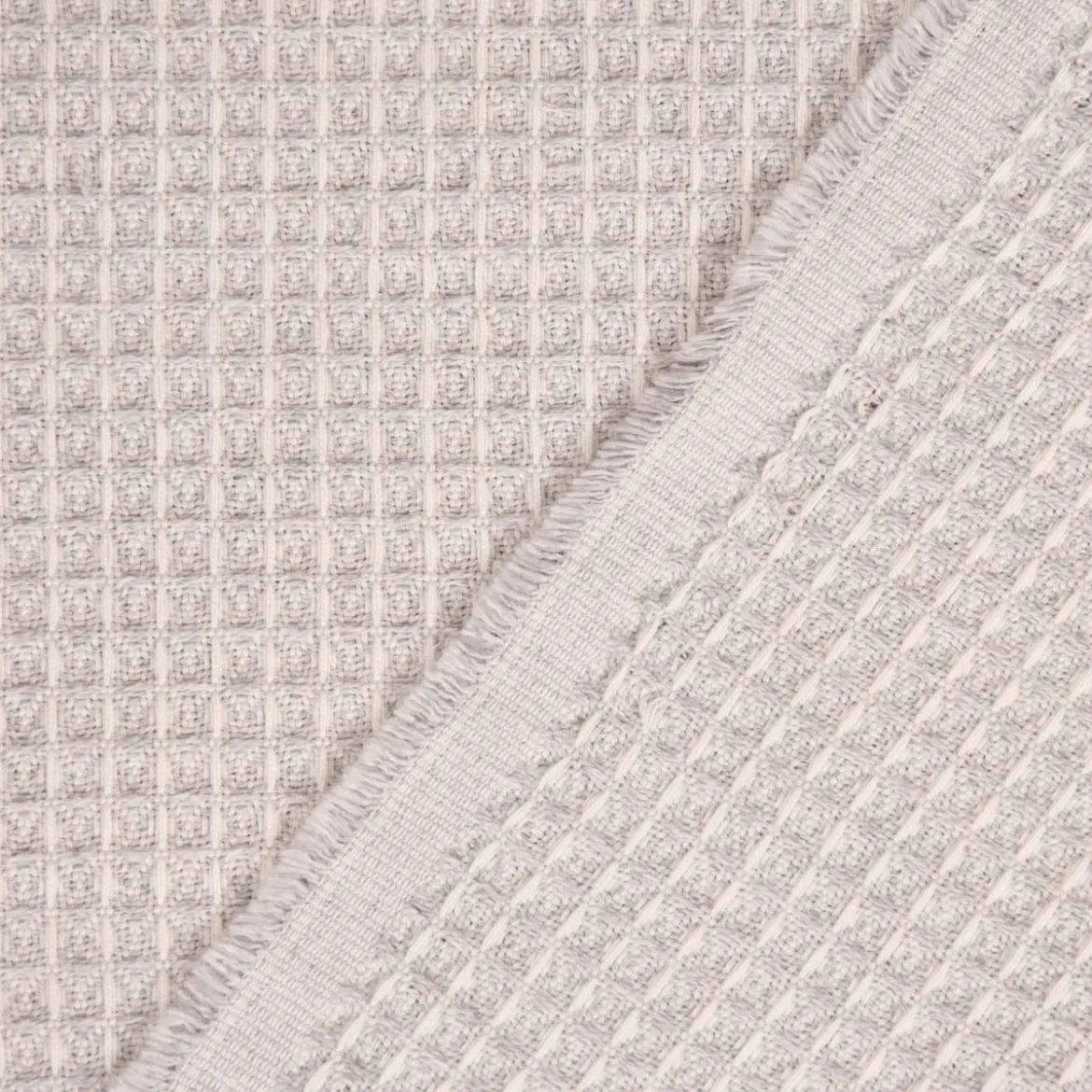 Dekostoff Waffelrelief Kästchenstruktur Honeycomb hellgrau 1,30m Breite