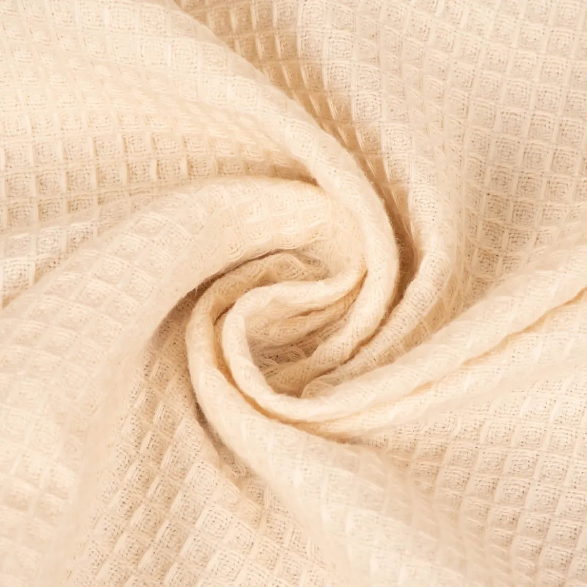 Dekostoff Waffelrelief Kästchenstruktur Honeycomb ecru1,30m Breite