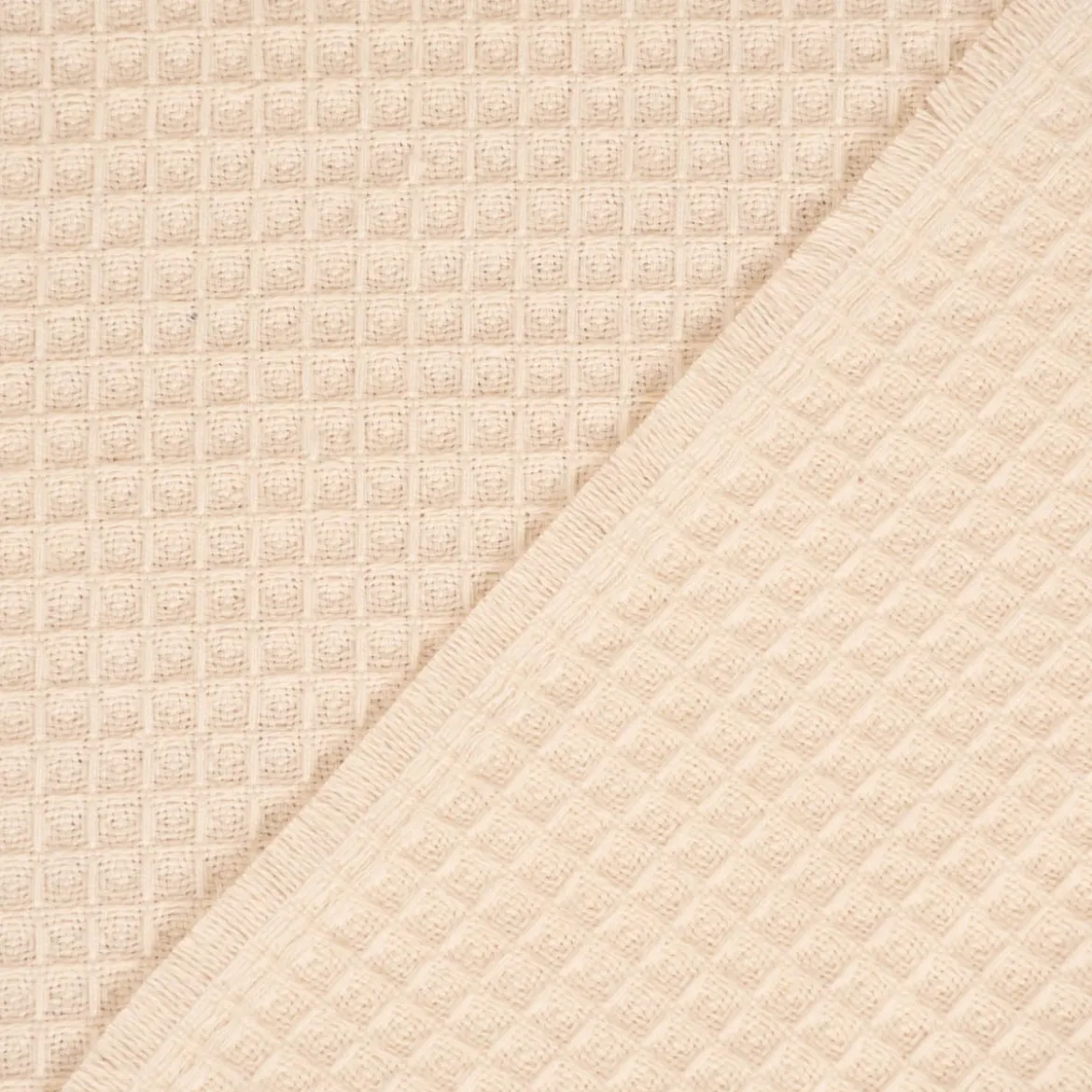 Dekostoff Waffelrelief Kästchenstruktur Honeycomb ecru1,30m Breite