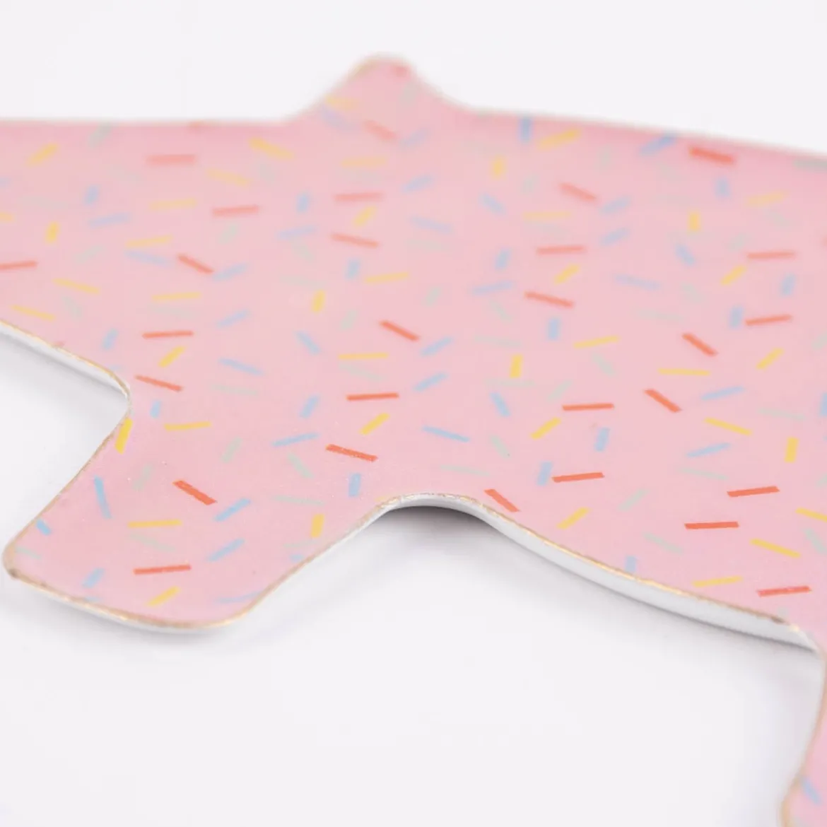 Dekotablett Glücksschwein rosa bunt 17x12cm