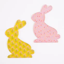 Dekotablett Hase rosa bunt 13x18cm