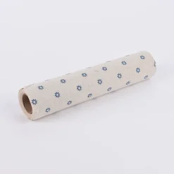 Deko Tischband Blumen natur blau 30x300cm