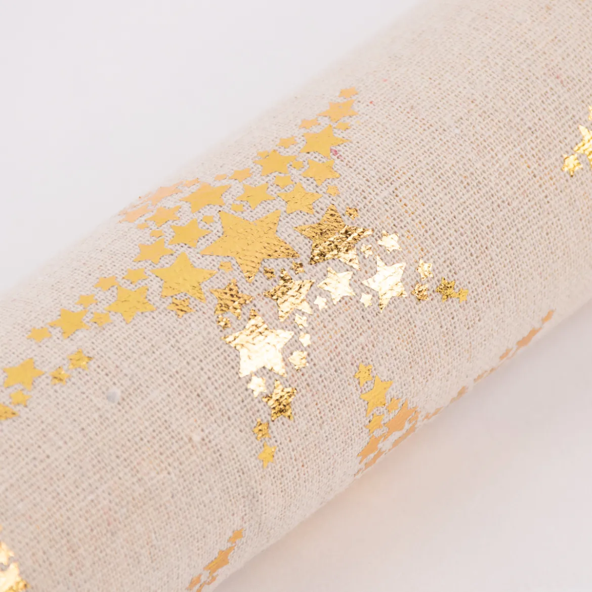 Deko Tischband Sterne metallic natur goldfarbig 28x250cm