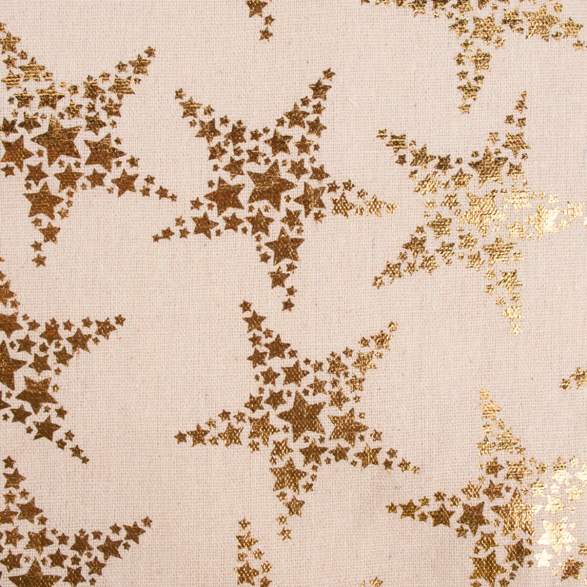 Deko Tischband Sterne metallic natur goldfarbig 28x250cm