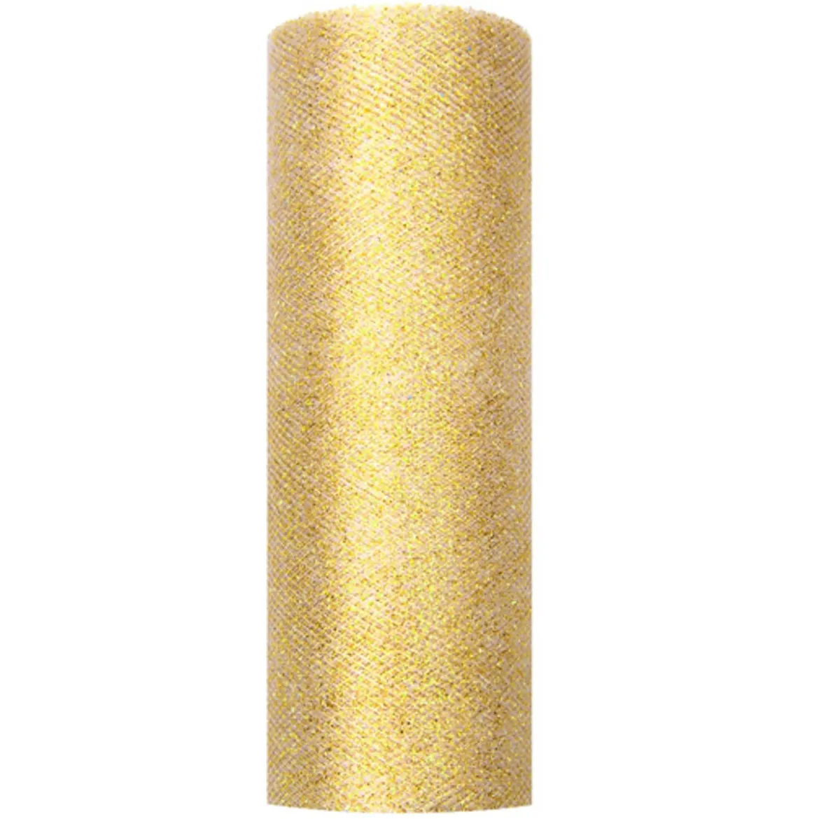Deko Tischband Tüll einfarbig gold glitzernd 0,15x9m