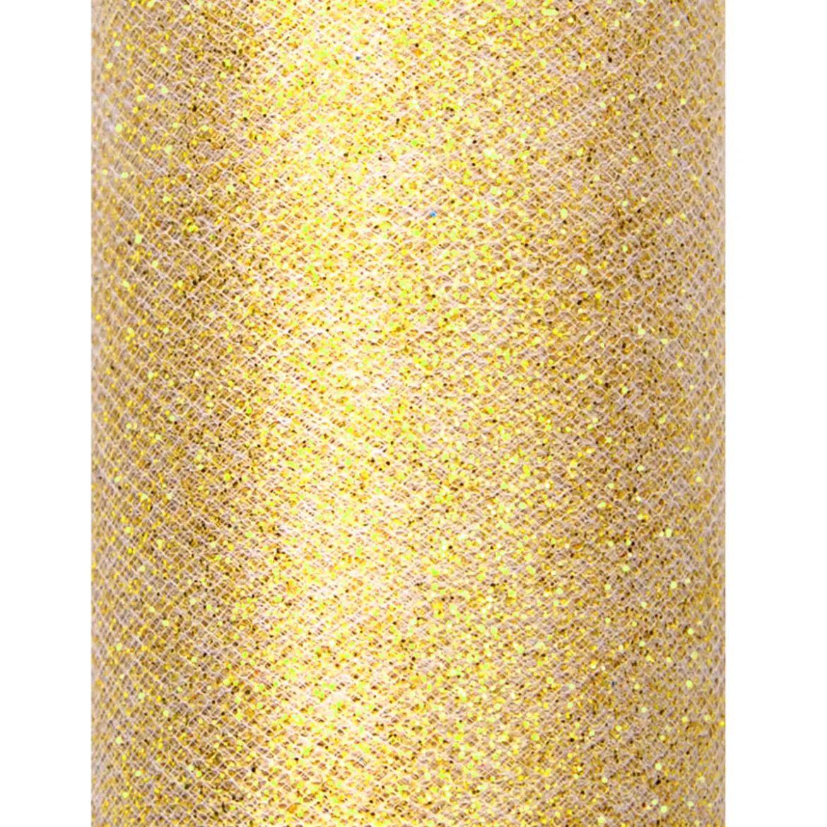 Deko Tischband Tüll einfarbig gold glitzernd 0,15x9m