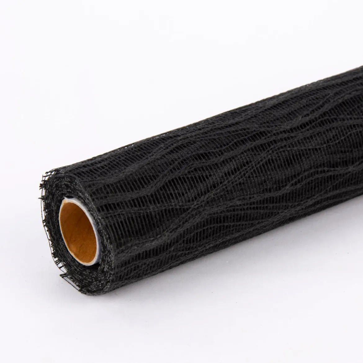 Deko Tischband Wellenmuster einfarbig schwarz 26x300cm