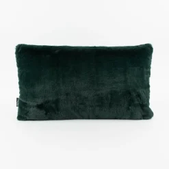 Deko Weihnachtskissen Christmas aus Plüsch dunkelgrün schwarz 30x50cm