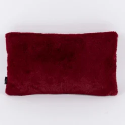 Deko Weihnachtskissen Christmas aus Plüsch rot schwarz 30x50cm