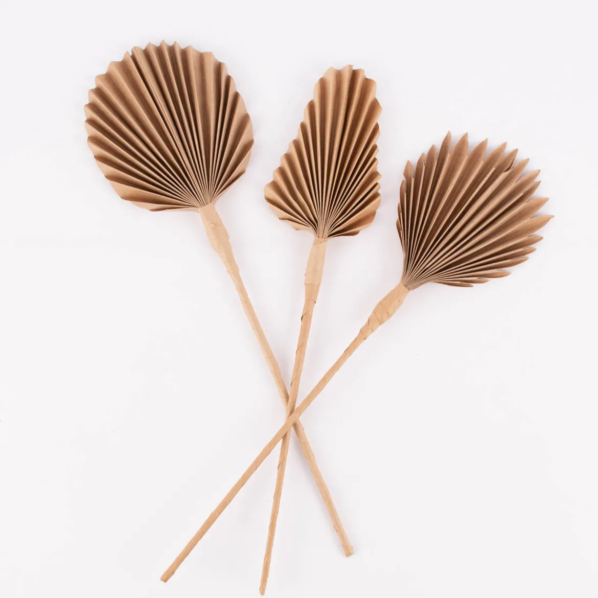 Dekozweig Blatt recyceltes Papier natur 44-46cm verschiedene Formen