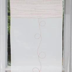 Design Miniflächen Scheiben Paneelen Set 3 Stück creme braun Stickerei 30cm Breite