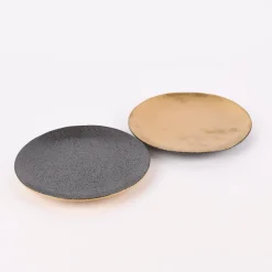 Dessertteller Glamour Porzellan goldfarbig schwarz 20cm versch. Varianten