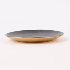 Dessertteller Glamour Porzellan goldfarbig schwarz 20cm versch. Varianten