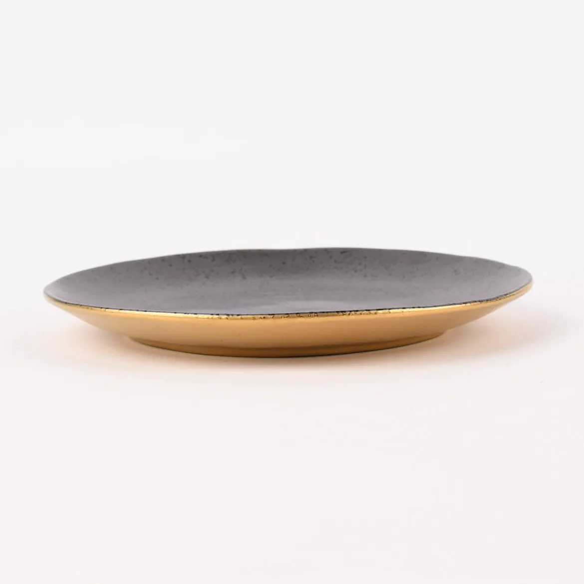 Dessertteller Glamour Porzellan goldfarbig schwarz 20cm versch. Varianten