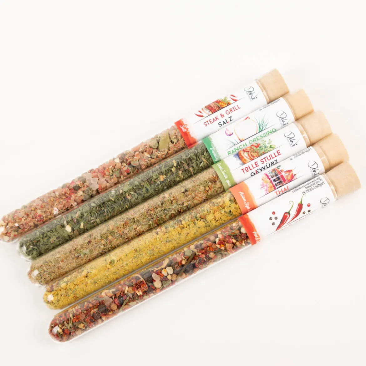 DeWi Hot & Spicy Gewürzmischung mit Chili im Reagenzglas 9g