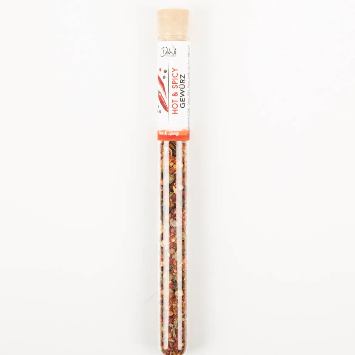 DeWi Hot & Spicy Gewürzmischung mit Chili im Reagenzglas 9g